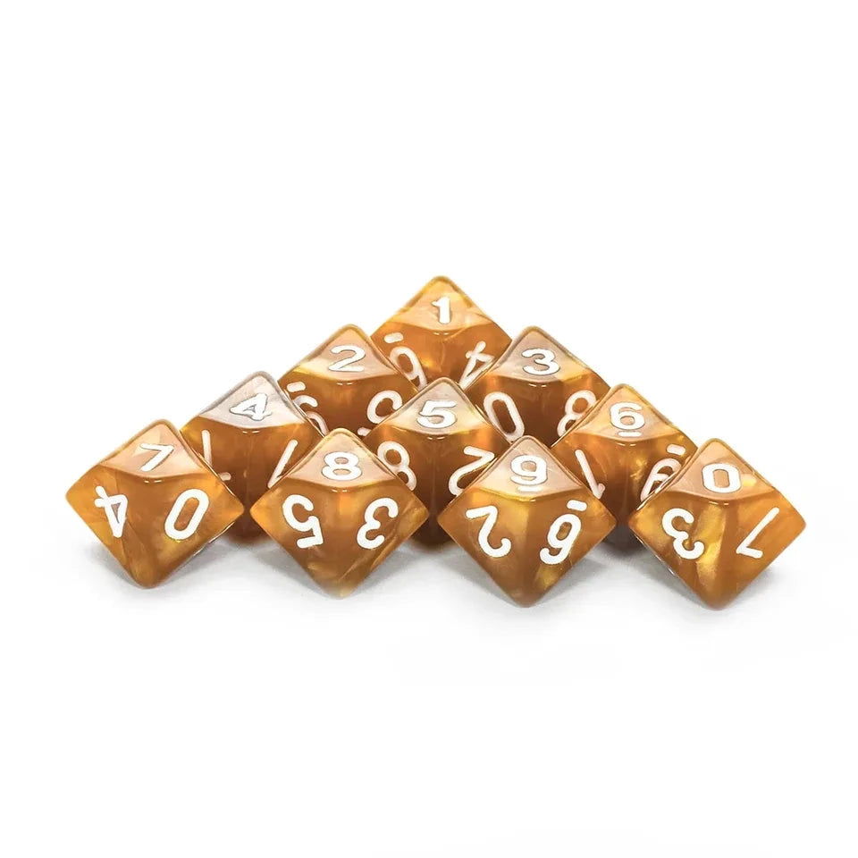 10D10 - dés à 10 faces - Modèle classique Marbre