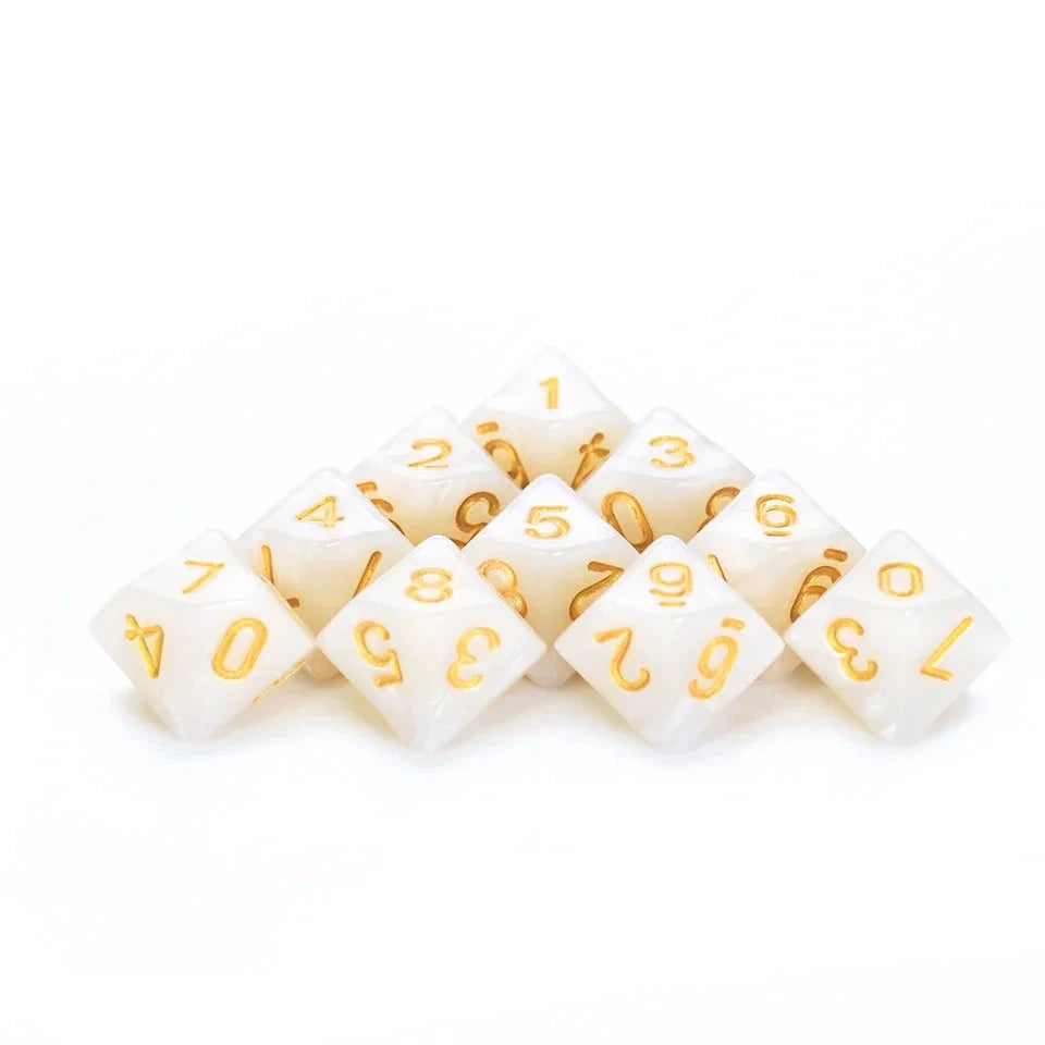 10D10 - dés à 10 faces - Modèle classique Marbre
