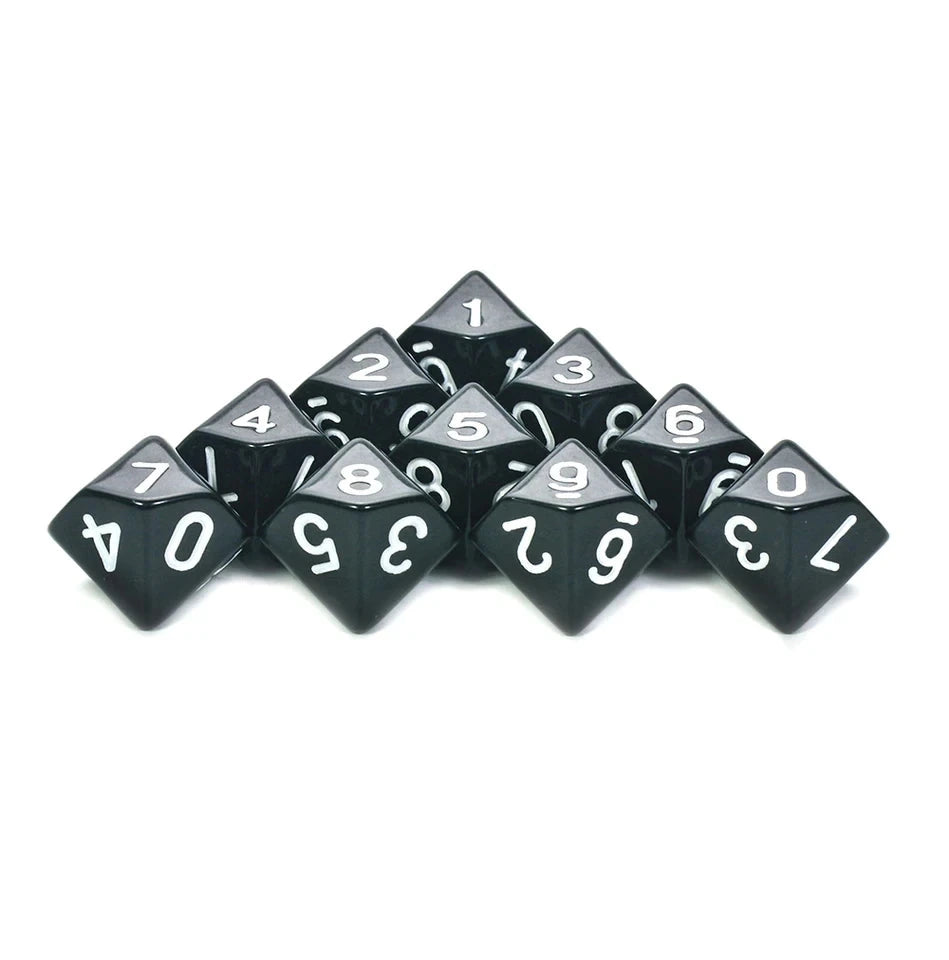 10D10 - dés à 10 faces - Modèle classique Opaques