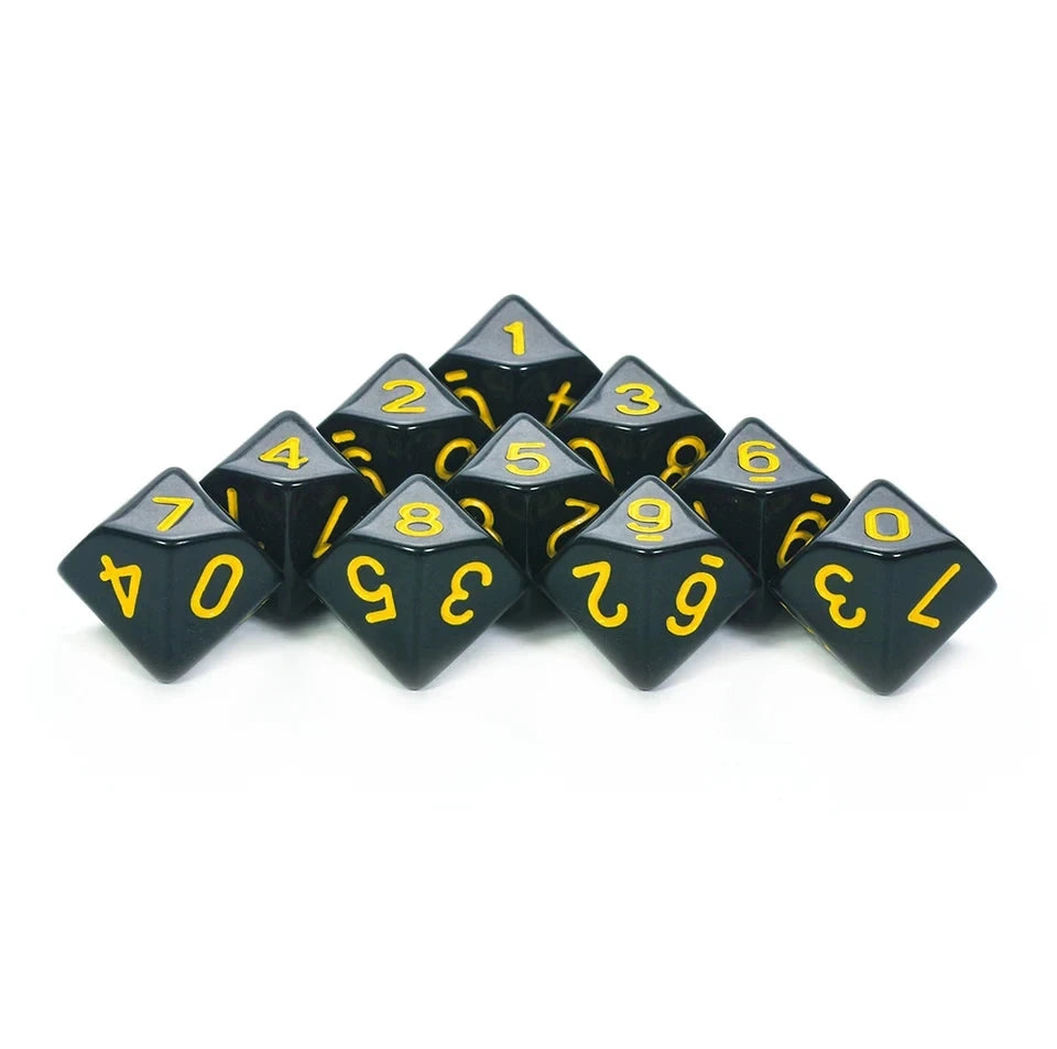 10D10 - dés à 10 faces - Modèle classique Opaques