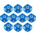 10D12 - dés à 12 faces transparents colorés