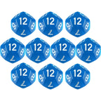 10D12 - dés à 12 faces transparents colorés