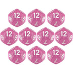 10D12 - dés à 12 faces transparents colorés