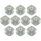 10D12 - dés à 12 faces transparents colorés