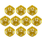 10D12 - dés à 12 faces transparents colorés