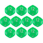 10D12 - dés à 12 faces transparents colorés