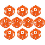10D12 - dés à 12 faces transparents colorés