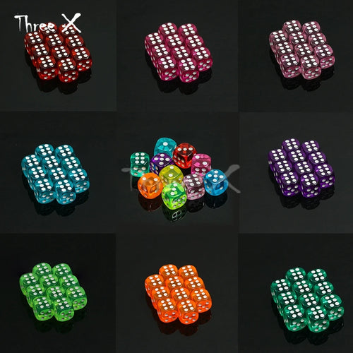10D6 - dés à 6 faces - Colorés transparents