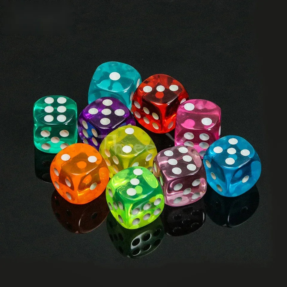 10D6 - dés à 6 faces - Colorés transparents