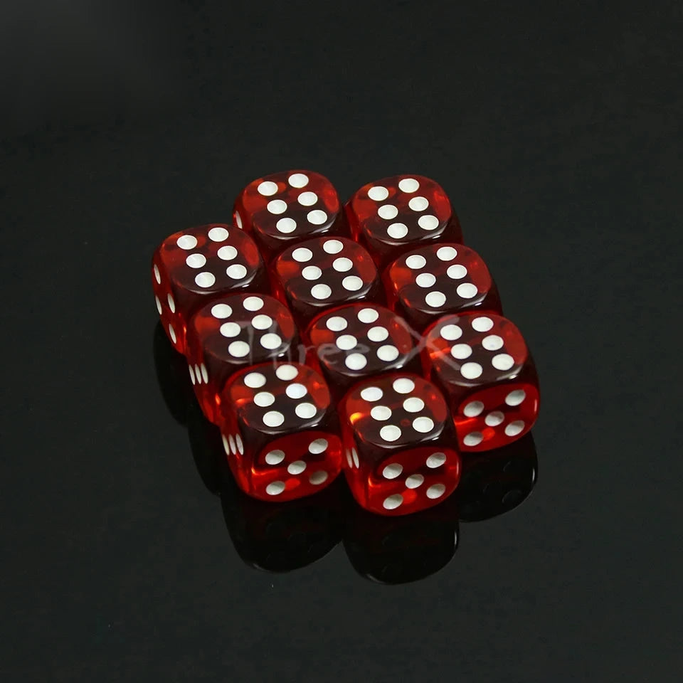 10D6 - dés à 6 faces - Colorés transparents