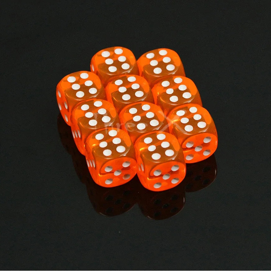 10D6 - dés à 6 faces - Colorés transparents