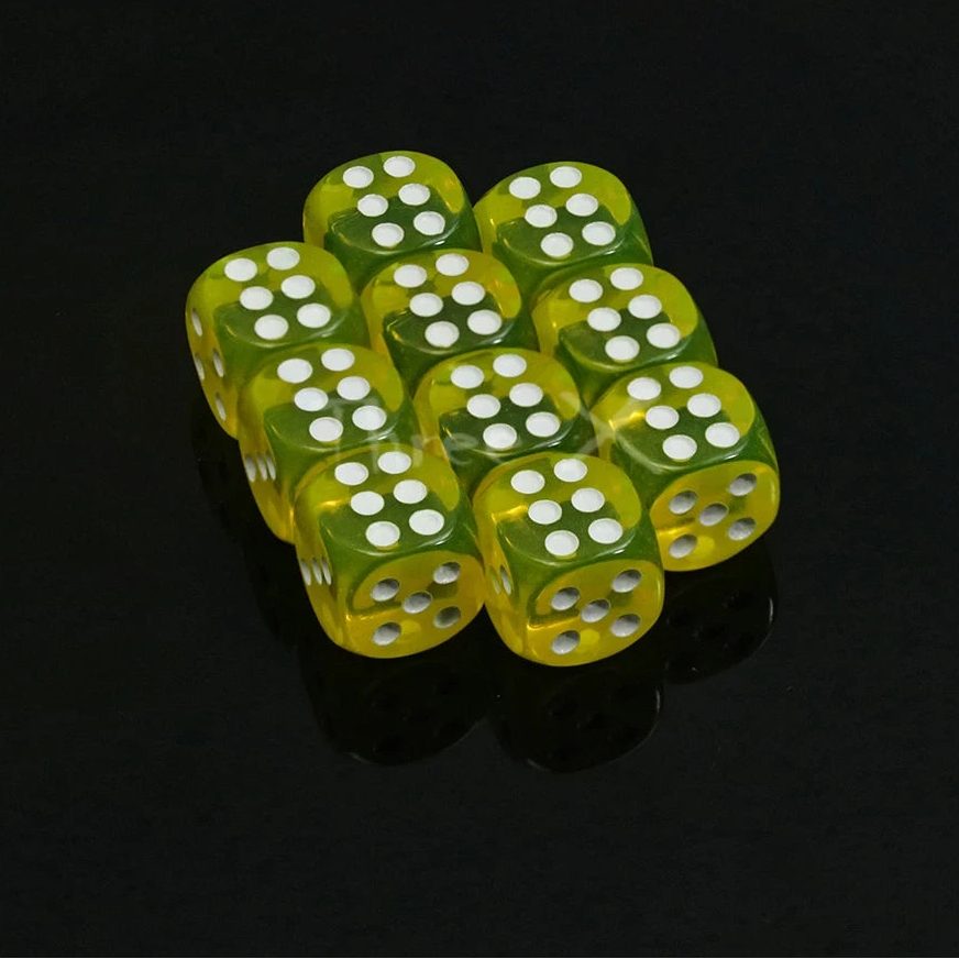 10D6 - dés à 6 faces - Colorés transparents