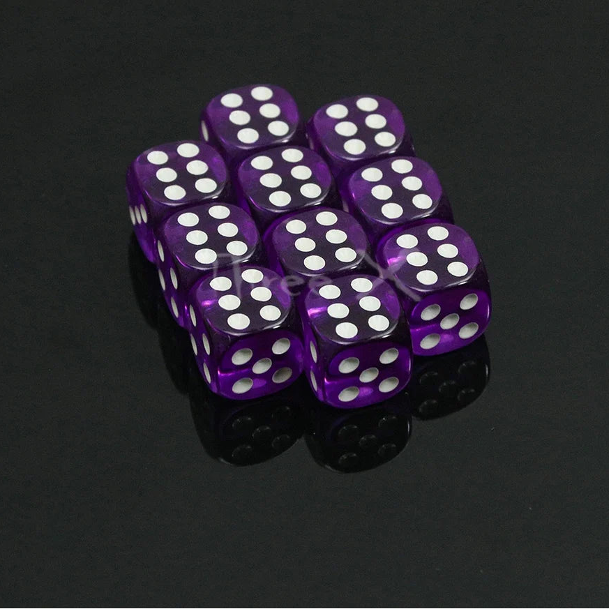 10D6 - dés à 6 faces - Colorés transparents