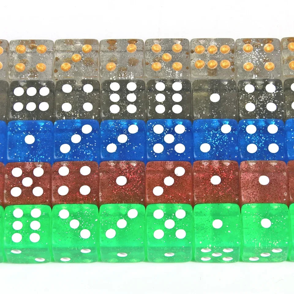 10D6 - dés à 6 faces en résine à paillette