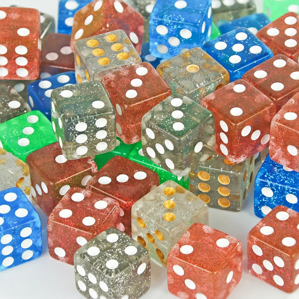 10D6 - dés à 6 faces en résine à paillette