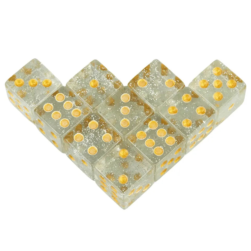 10D6 - dés à 6 faces en résine à paillette