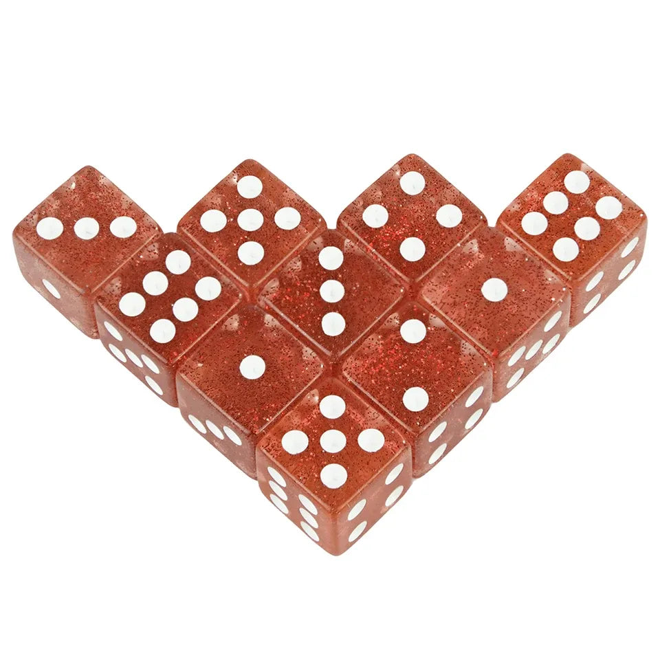 10D6 - dés à 6 faces en résine à paillette
