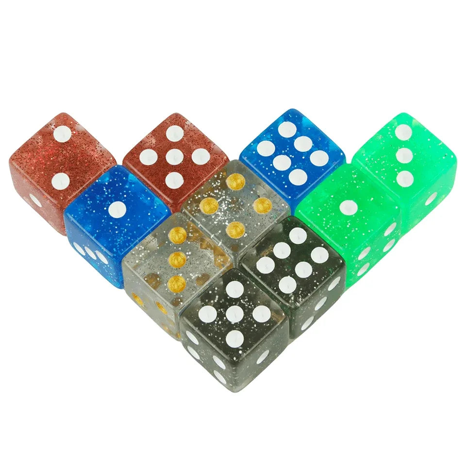 10D6 - dés à 6 faces en résine à paillette
