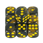 10D6 - dés à 6 faces en résine bicolores 12mm