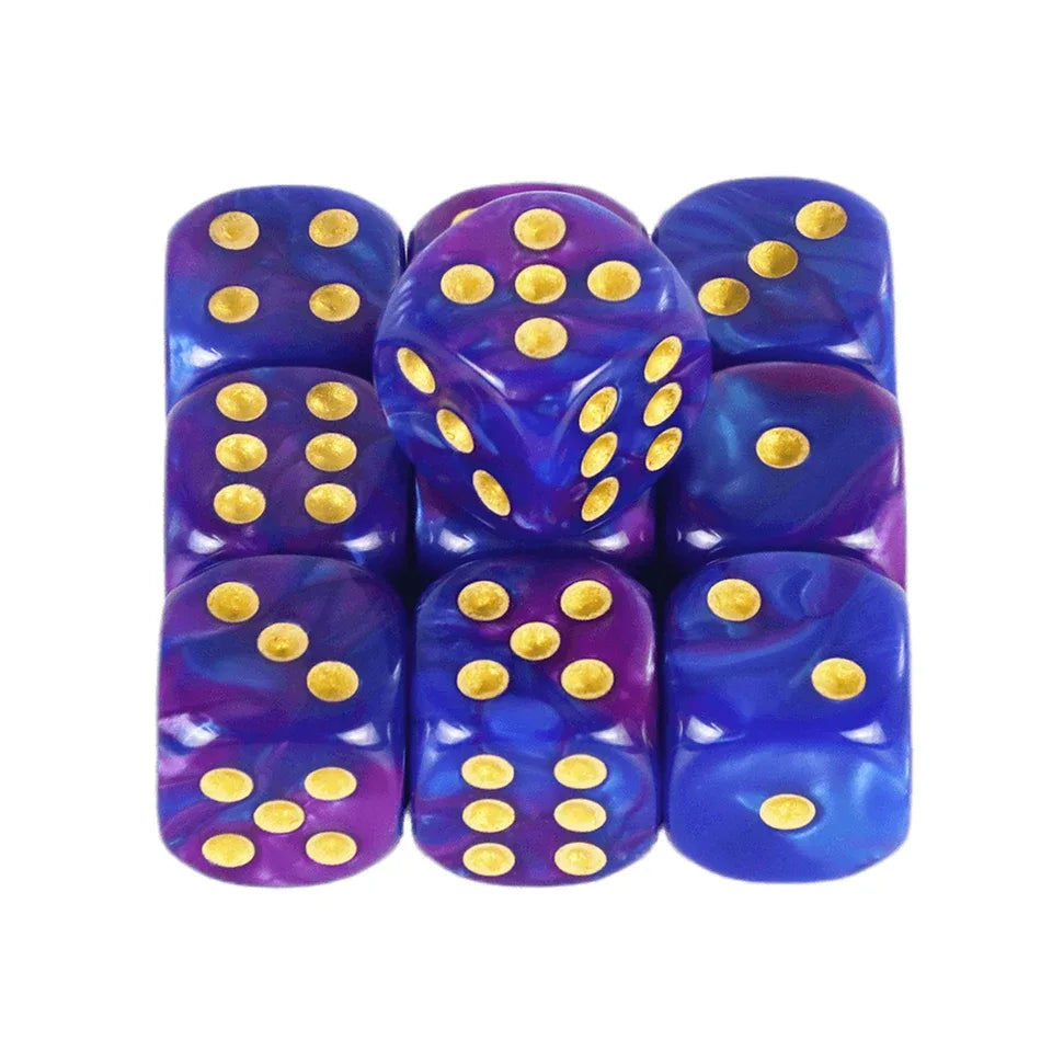 10D6 - dés à 6 faces en résine bicolores 12mm