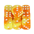10D6 - dés à 6 faces en résine bicolores 12mm