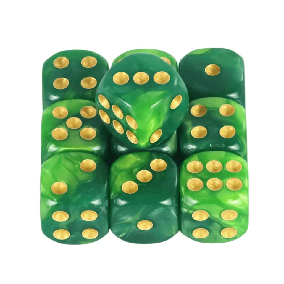 10D6 - dés à 6 faces en résine bicolores 12mm