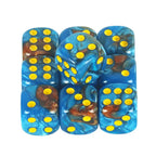 10D6 - dés à 6 faces en résine bicolores 12mm