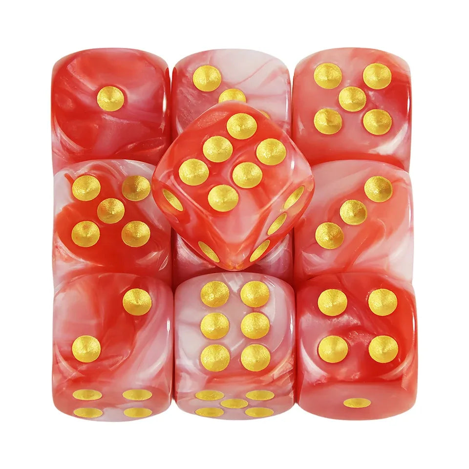 10D6 - dés à 6 faces en résine bicolores 12mm