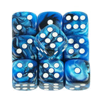 10D6 - dés à 6 faces en résine bicolores 12mm