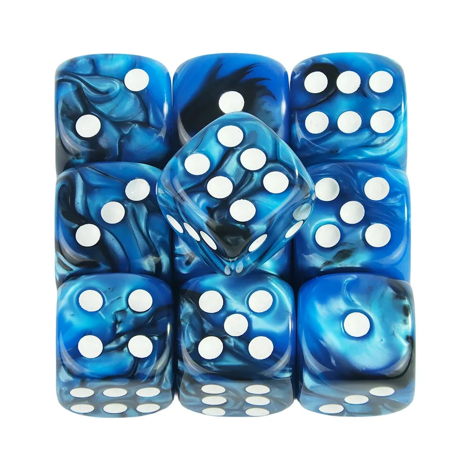 10D6 - dés à 6 faces en résine bicolores 12mm