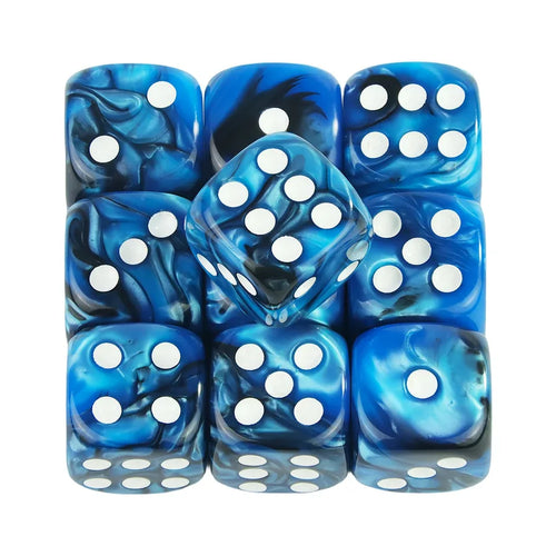 10D6 - dés à 6 faces en résine bicolores 12mm