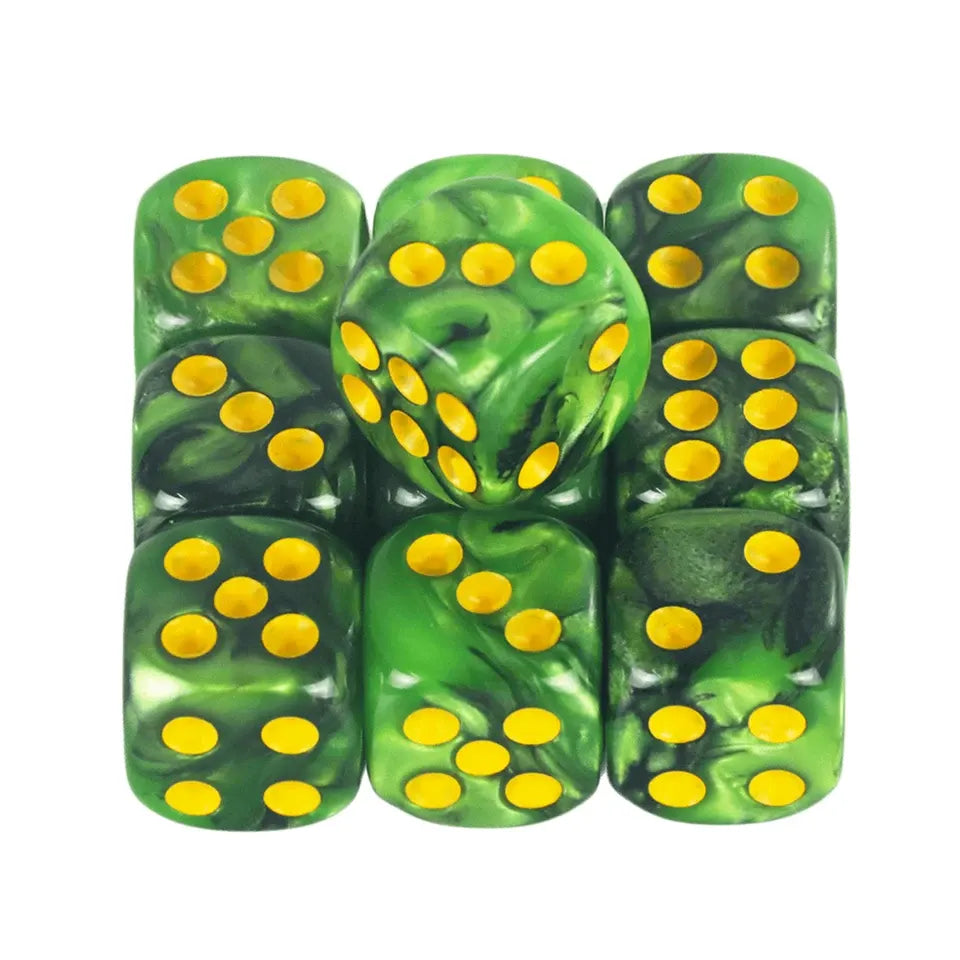 10D6 - dés à 6 faces en résine bicolores 12mm