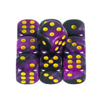10D6 - dés à 6 faces en résine bicolores 12mm