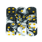10D6 - dés à 6 faces en résine bicolores 12mm