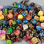 10D6 - dés à 6 faces en résine bicolores 16mm