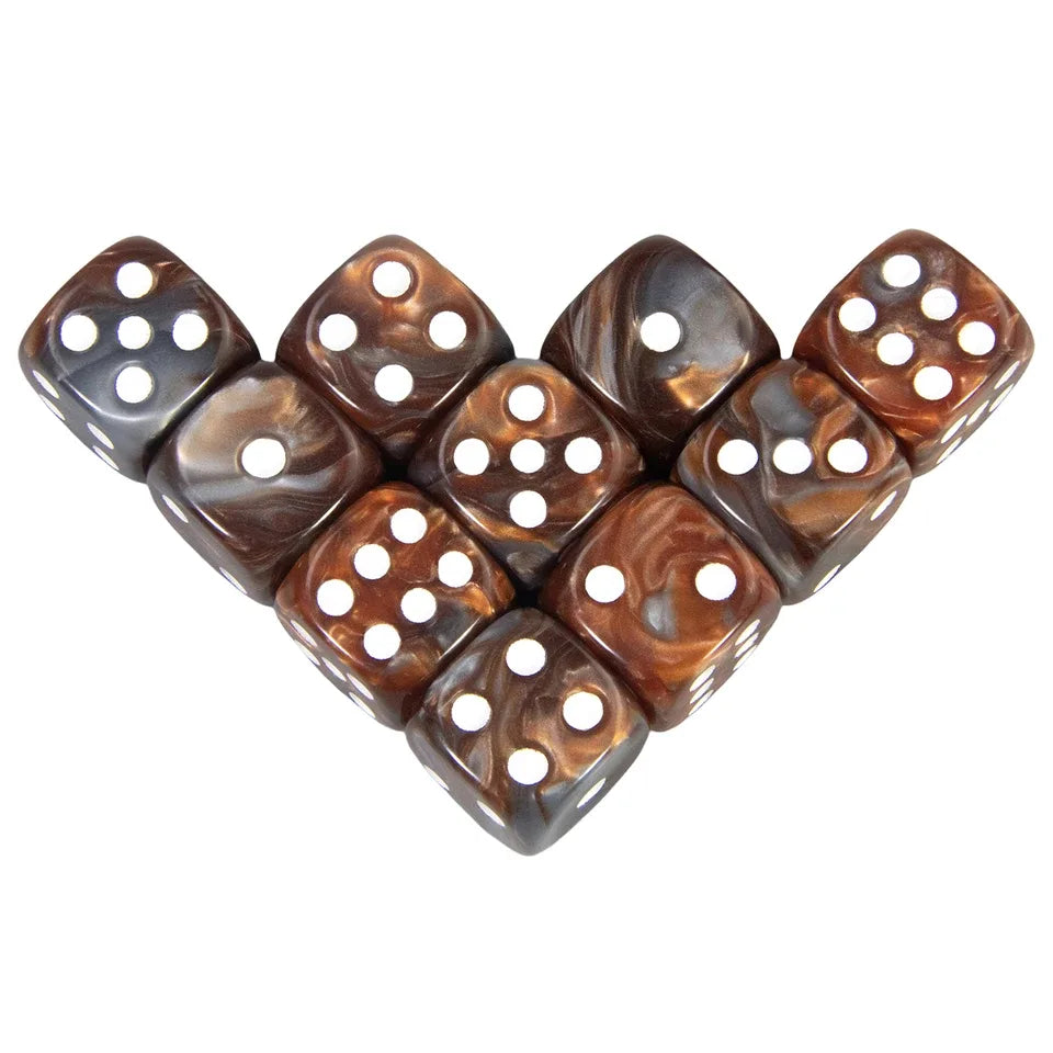 10D6 - dés à 6 faces en résine bicolores 16mm