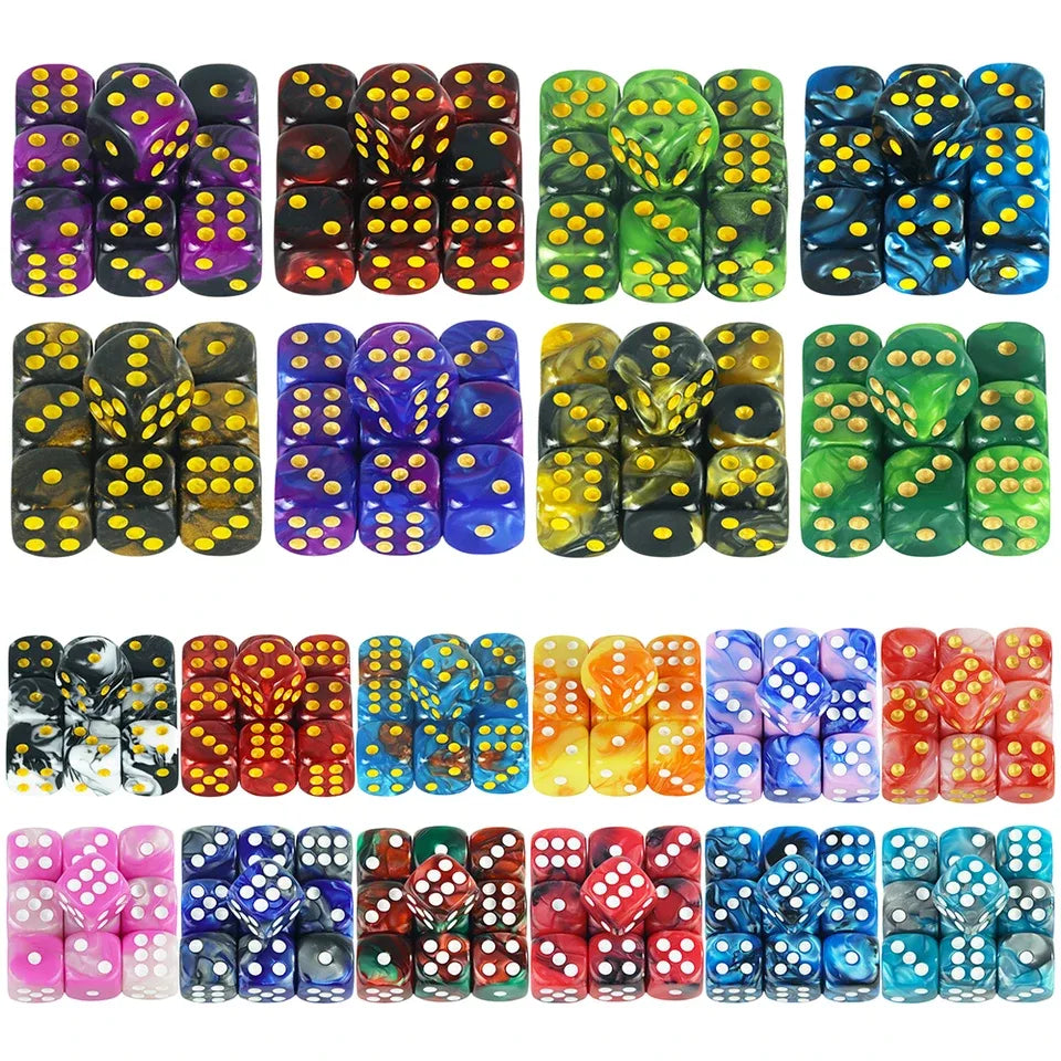 10D6 - dés à 6 faces en résine bicolores