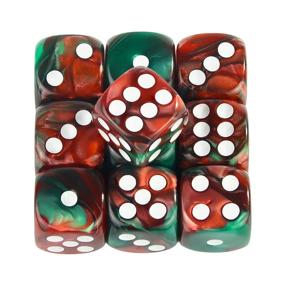 10D6 - dés à 6 faces en résine bicolores