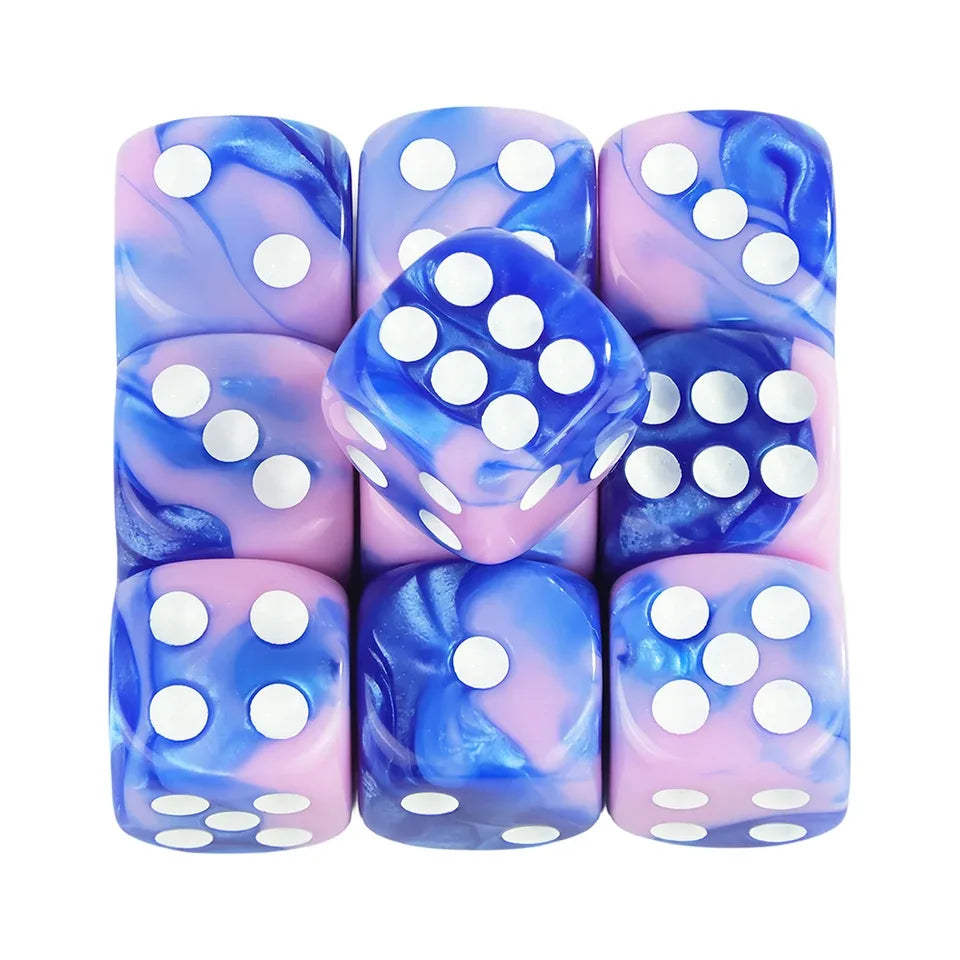 10D6 - dés à 6 faces en résine bicolores