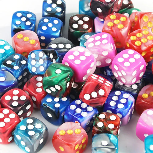 10D6 - dés à 6 faces en résine bicolores