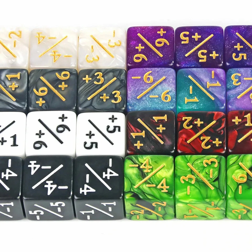 10D6 - dés à 6 faces en résine - Modificateurs