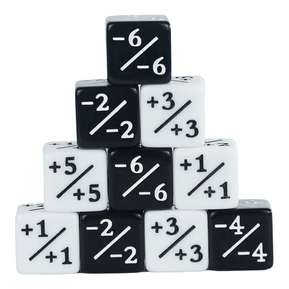 10D6 - dés à 6 faces en résine - Modificateurs