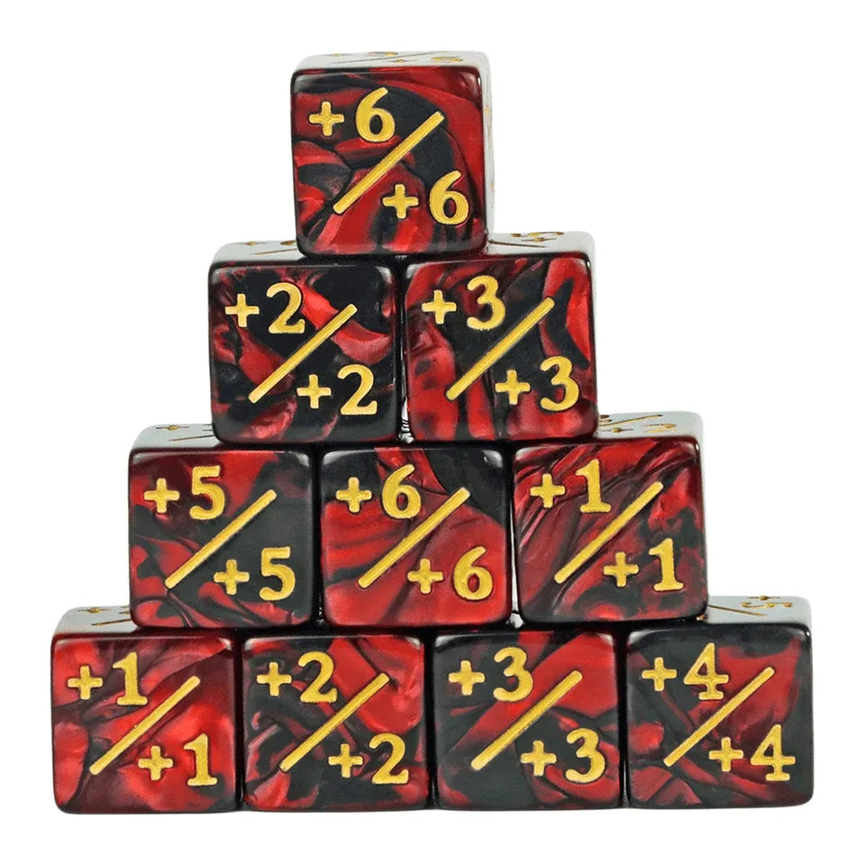 10D6 - dés à 6 faces en résine - Modificateurs