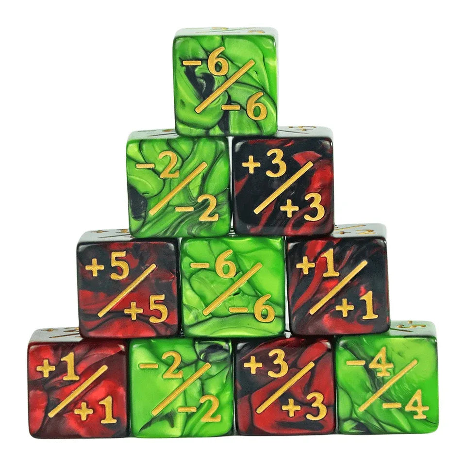 10D6 - dés à 6 faces en résine - Modificateurs