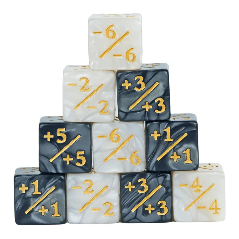 10D6 - dés à 6 faces en résine - Modificateurs
