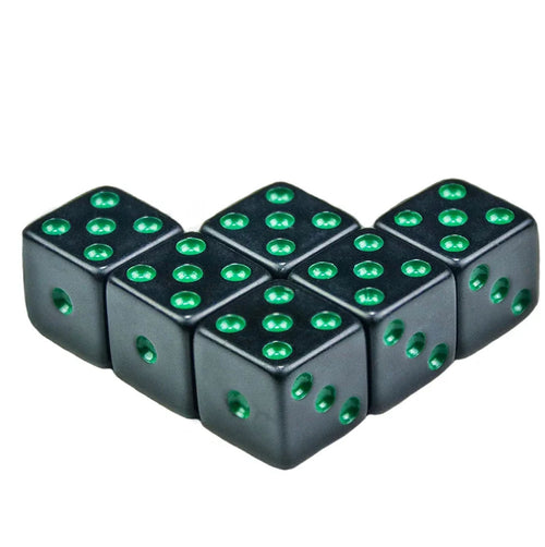 10D6 - dés à 6 faces - Noirs et chiffres colorés