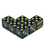 10D6 - dés à 6 faces - Noirs et chiffres colorés