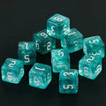 10D6 - dés à 6 faces résine et paillettes - Ecriture scribe