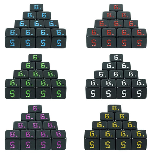 10D6 - dés à 6 faces résine noir - Ecriture scribe