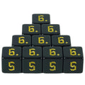 10D6 - dés à 6 faces résine noir - Ecriture scribe